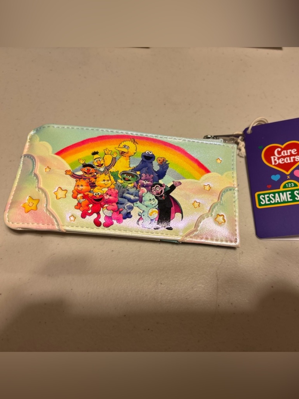 Care Bears x Sesame Street Rainbow Zip Wallet - Pastel Multicolor